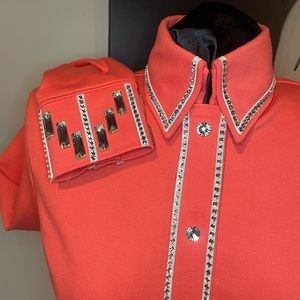 New Coral Horse show day shirt size large tall